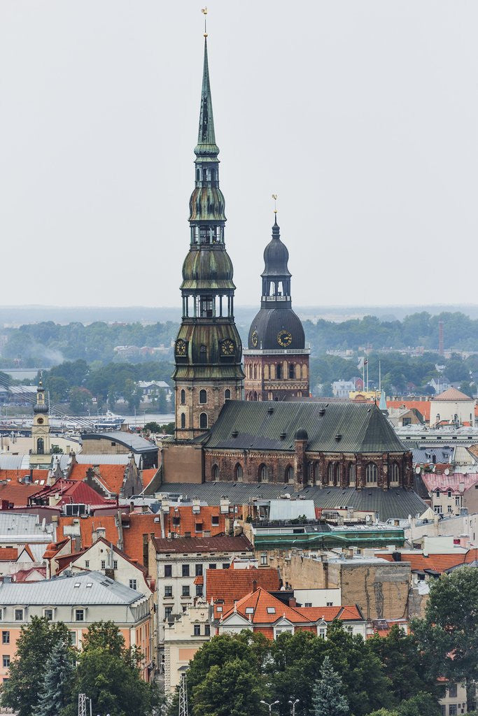 Detail of View of St. Peter church from the Latvian Academy of Science building by Anonymous