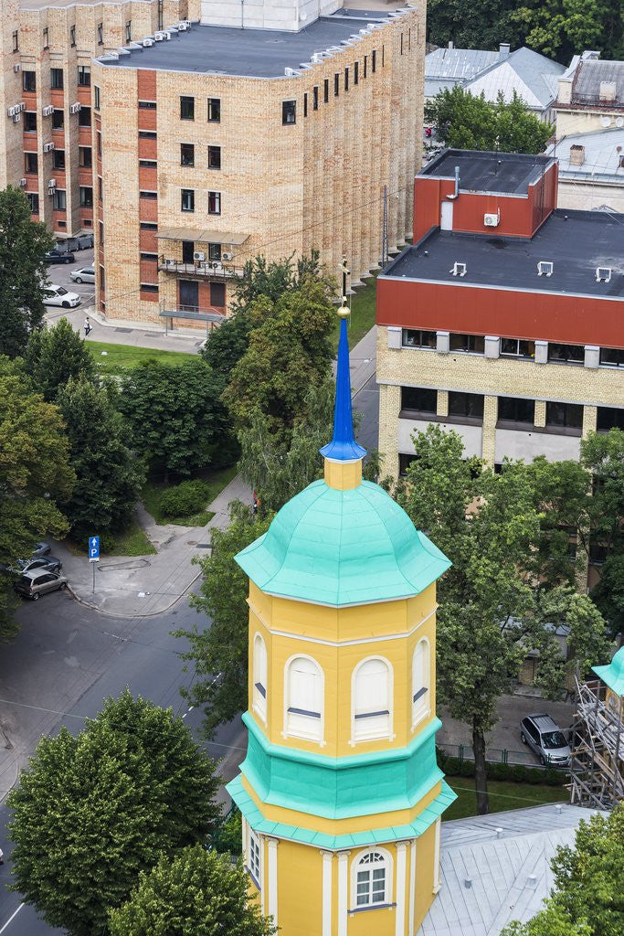 Detail of View of the bell-tower of the Orthodox church from the Latvian Academy of Science building by Anonymous