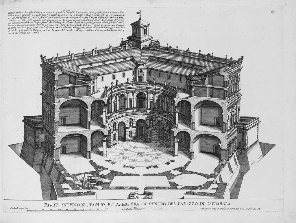 Detail of Palazzo di Caprarola: Li Giardini di Roma by Giovanni Battista Falda