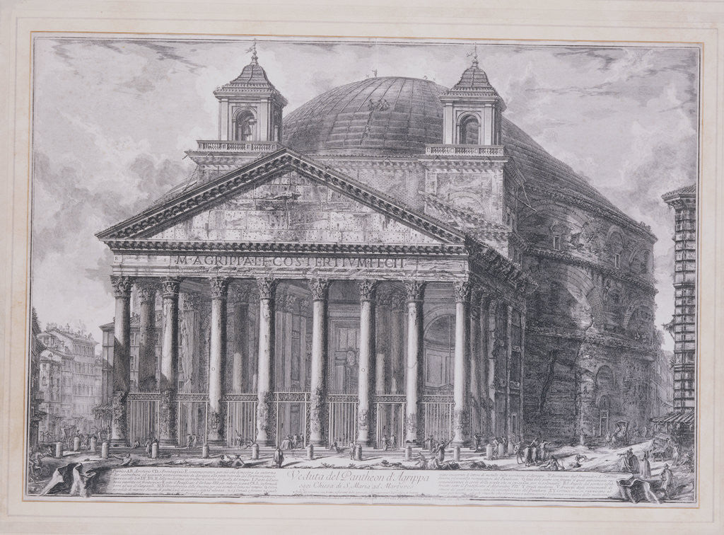 A View of the Pantheon of Agrippa with the Church of Santa Maria by Giovanni Battista Piranesi