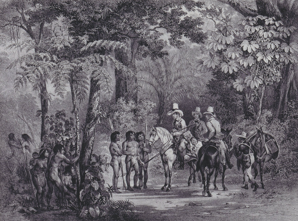 Detail of Meeting of the Indians with the European Explorers by Johann Moritz Rugendas