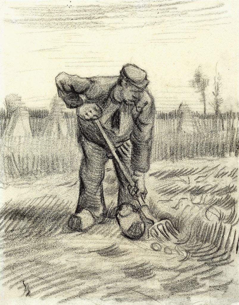 Detail of Potato Gatherer by Vincent Van Gogh