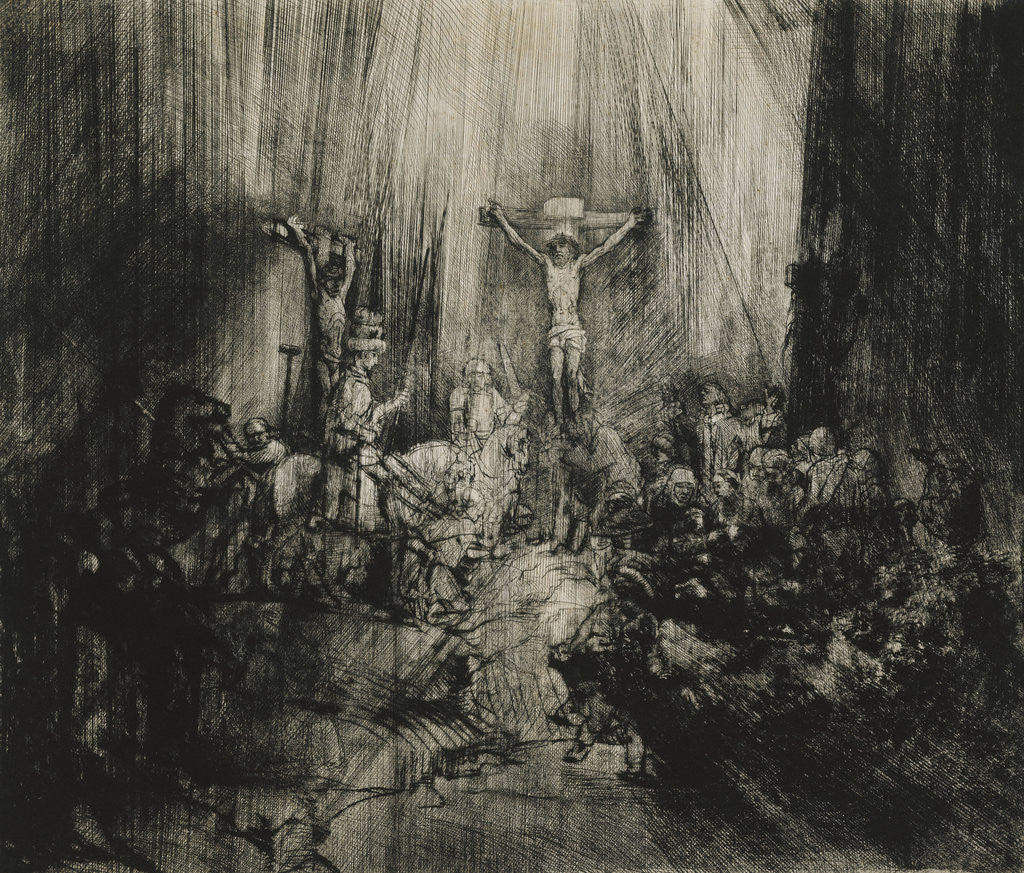 Detail of Christ Crucified Between the Two Thieves -'The Three Crosses' by Rembrandt van Rijn