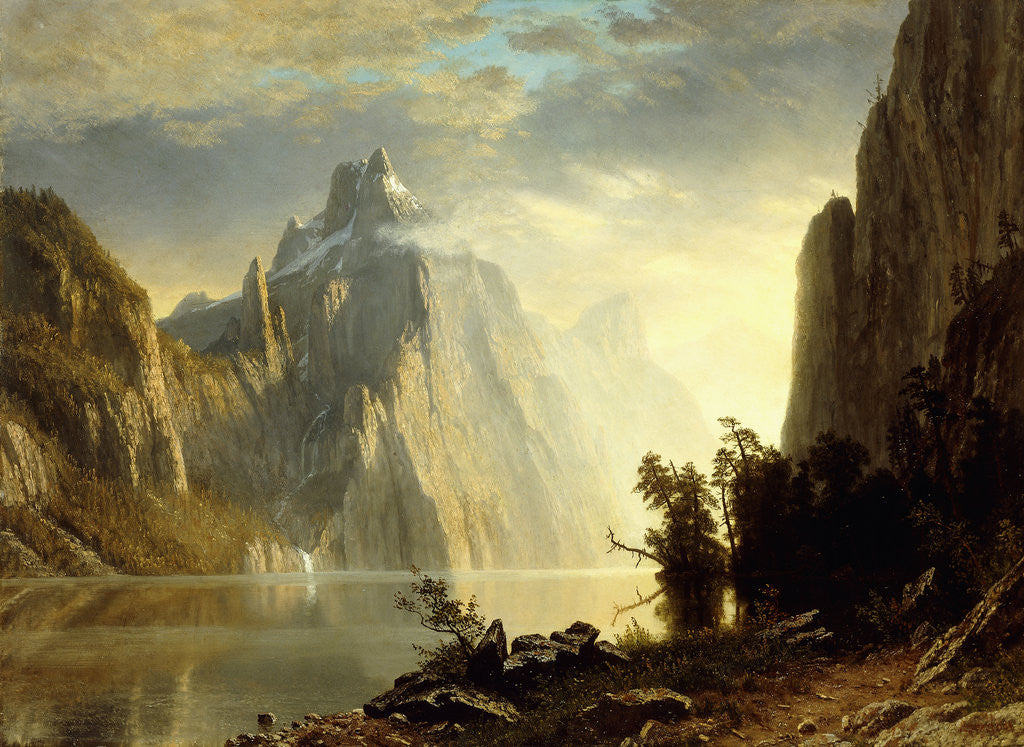 Detail of A Lake in the Sierra Nevada by Albert Bierstadt