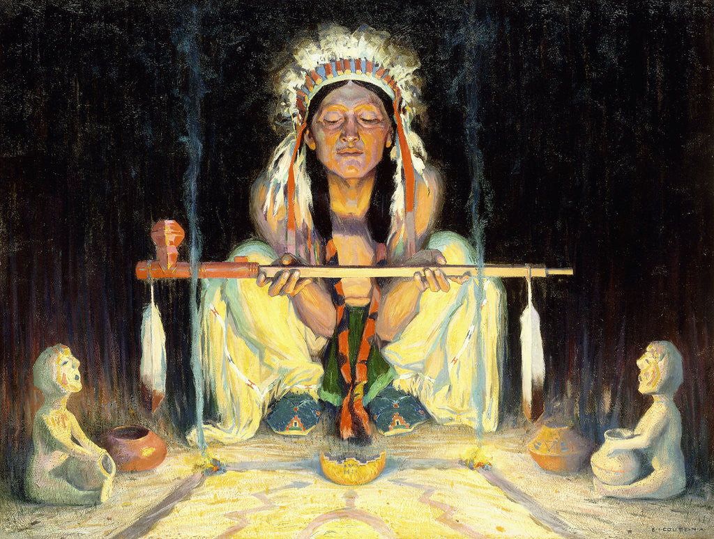 Detail of Offering to the Great Spirit by Eanger Irving Couse