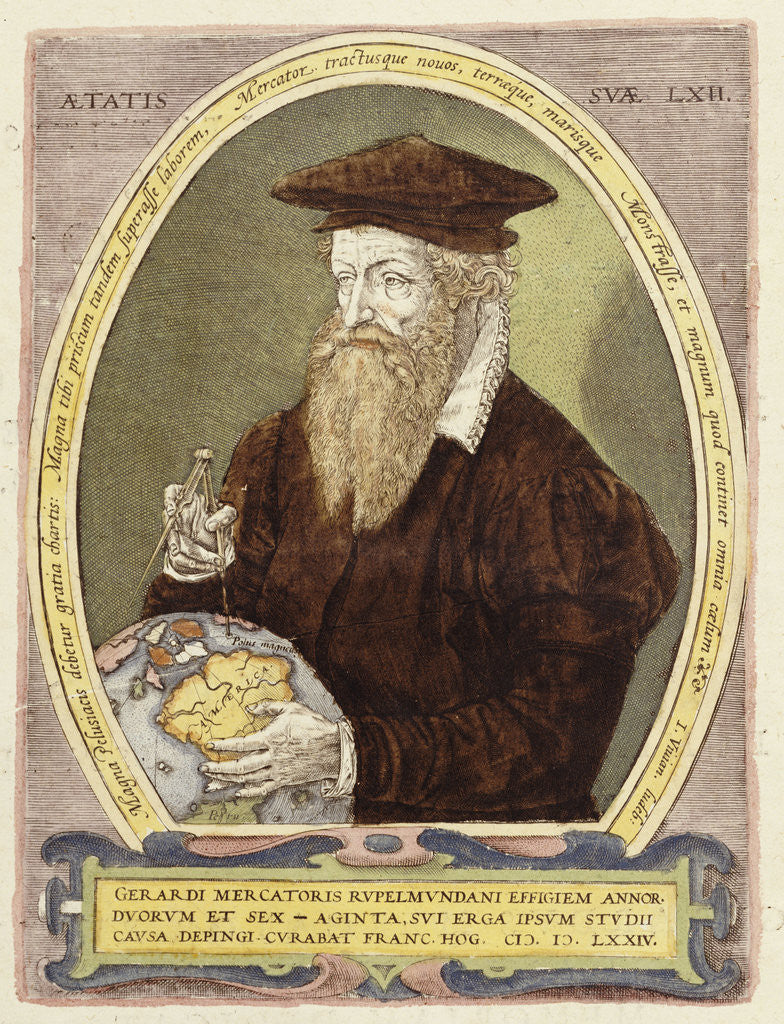 Detail of Portrait of the cartographer, Gerardus Mercator by Anonymous
