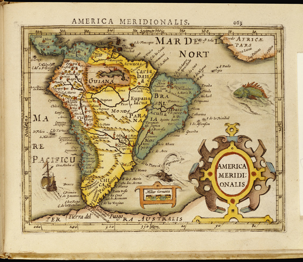 Detail of America Meridionalis - A map of South America by Corbis