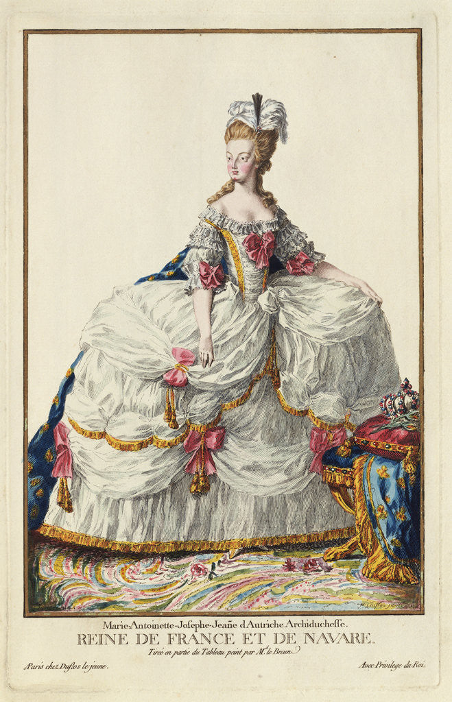 Detail of Marie Antoinette, Queen of France and Navare by Pierre Duflos