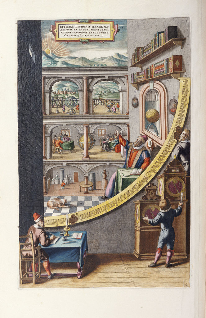Detail of Astronomer Tycho Brahe, aged 40, with Astronomical Instruments, 1587 by Joan Blaeu