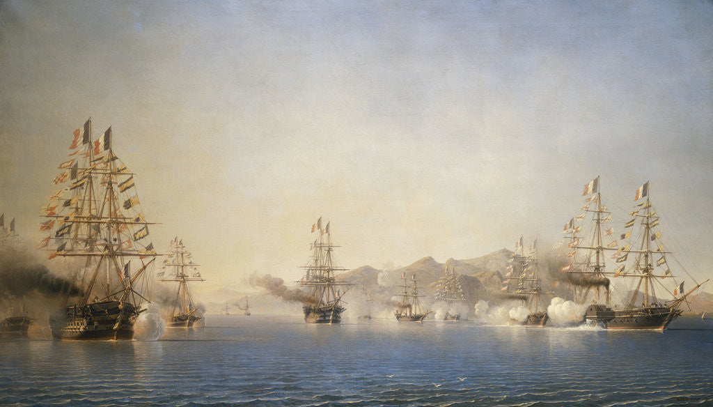 Detail of L'Arrivee sur la Rade de Toulon du Prince President (Napoleon III), le 27 September 1852 by Antoine-Leon Morel-Fatio