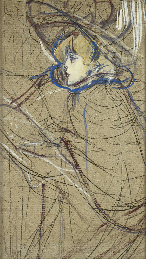 Detail of Profile of Woman: Jane Avril by Henri de Toulouse-Lautrec