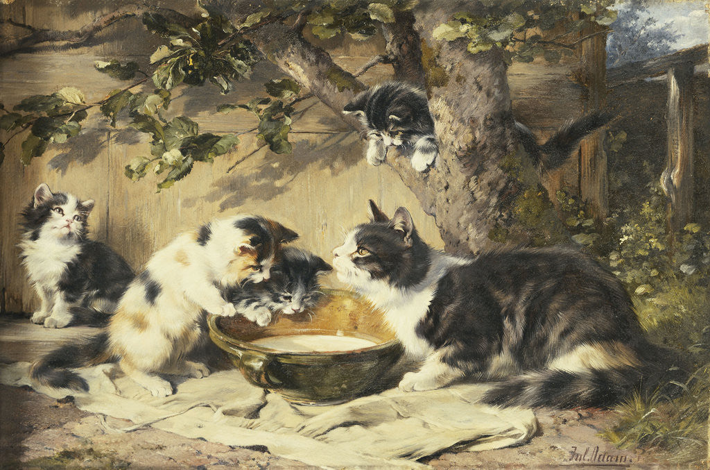 Detail of The Bowl of Milk by Julius Adam