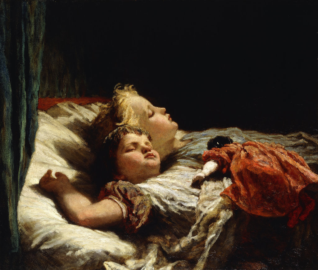 Detail of Sweet Slumber by Karl Wilhelm Friedrich Bauerle