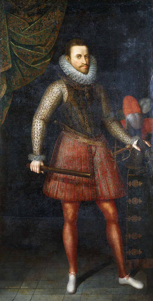 Detail of Portrait of the Archduke Albert, standing full-length holding a Baton by Alonso Sanchez Coello
