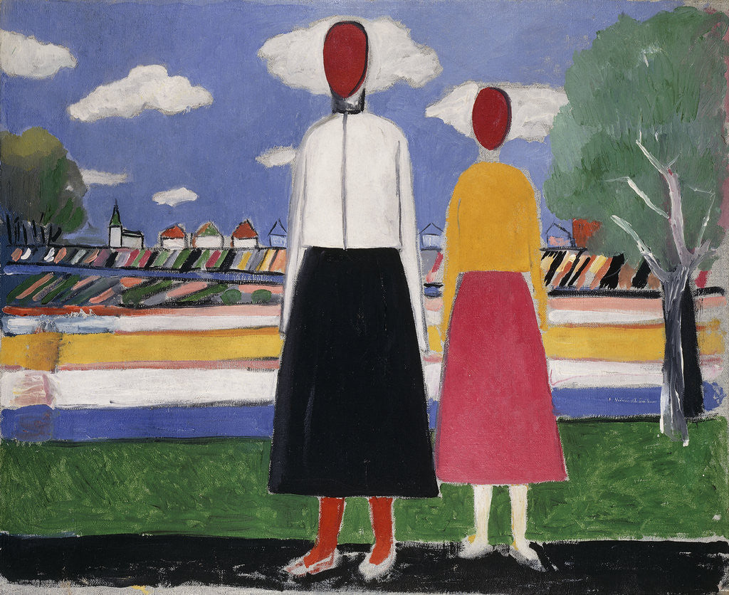 Detail of Two Figures in a Landscape by Kazimir Severinovich Malevich