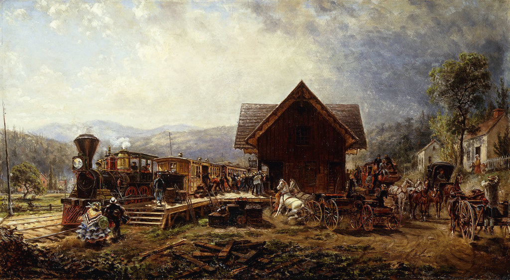 Detail of The 9.45 A.M. Accomodation, Stratford, Connecticut by Edward Lamson Henry