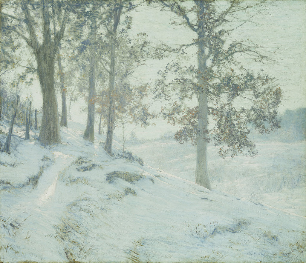Detail of Lingering Oak Leaves by Walter Launt Palmer