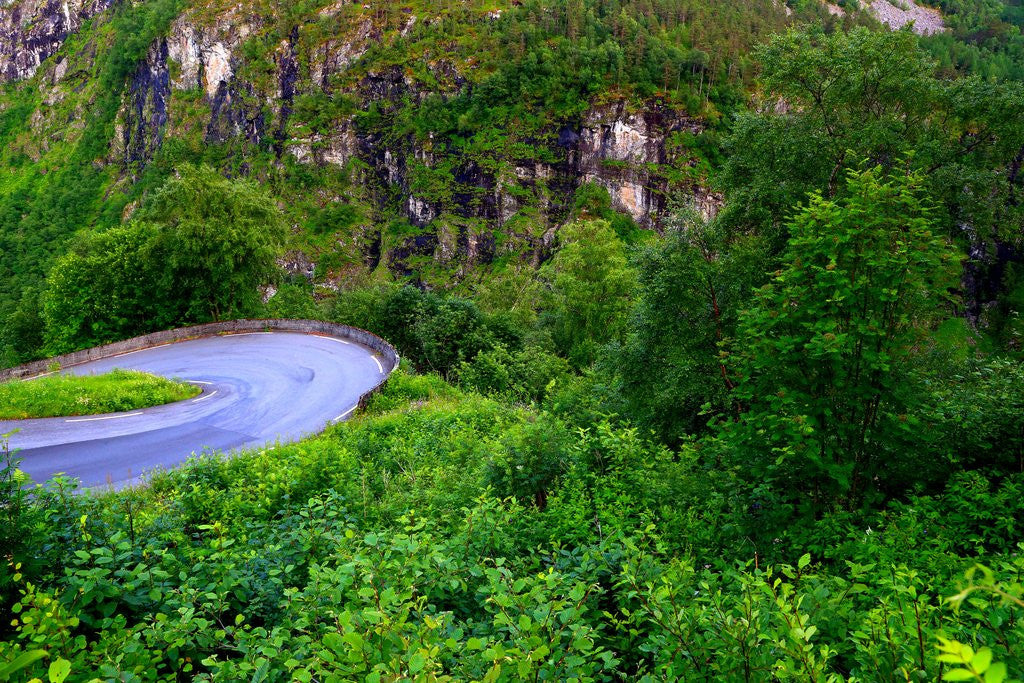 Detail of View from the Stalheim hotel near Gudvangen on the road to Voss. The hotel is on a beautiful location. by Anonymous