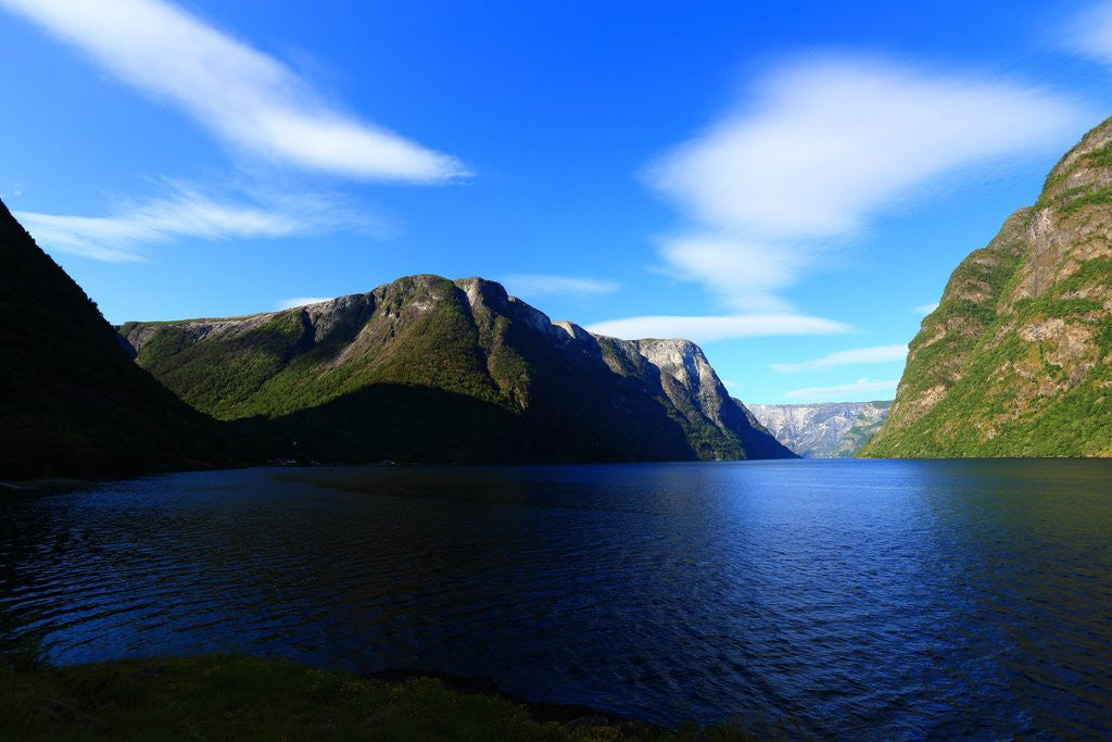 Detail of Sognefjorden. Kayaking in the Naeroyfjord. by Anonymous