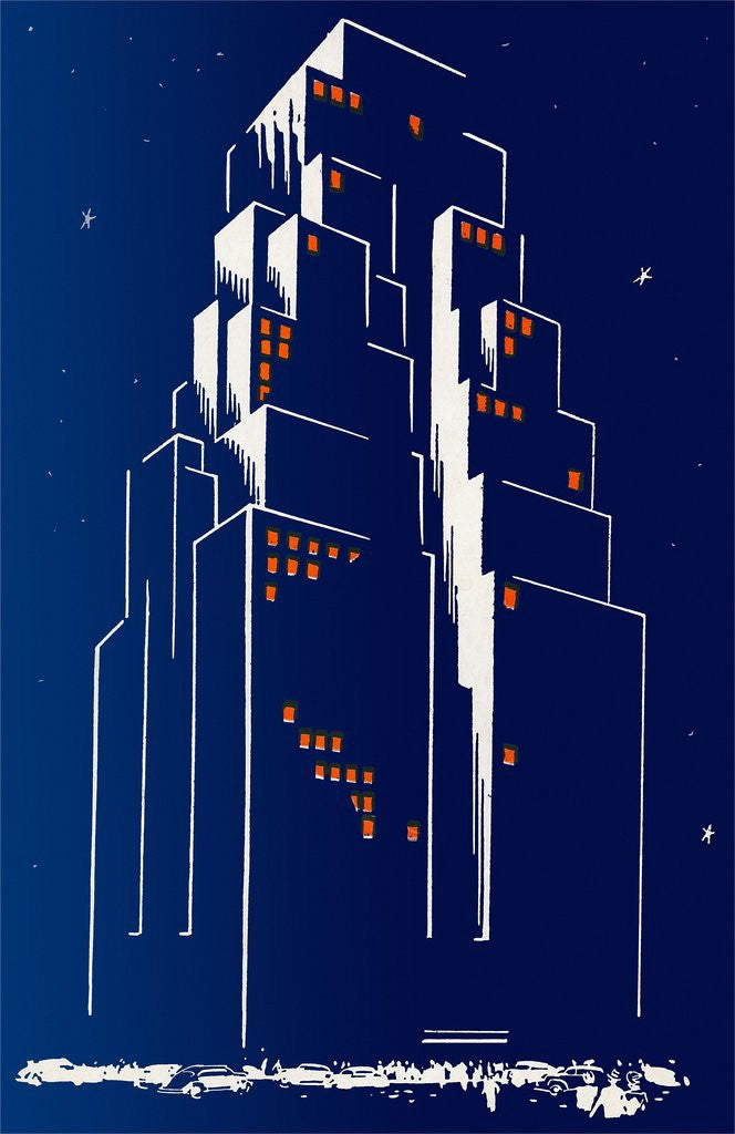 Detail of Abstract Skyscraper at NIght by Anonymous