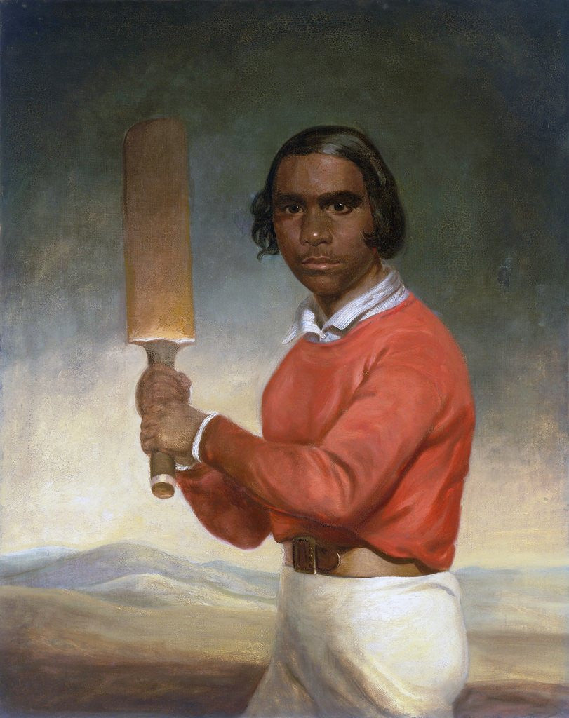 Detail of Portrait of Nannultera, a Young Poonindie Cricketer by John Michael Crossland
