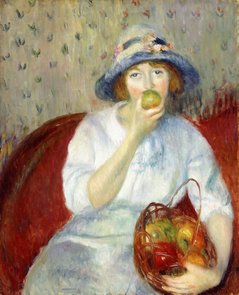 Detail of Girl with Green Apple by William James Glackens