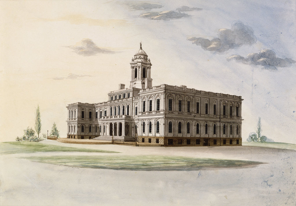 Detail of City Hall, New York by Alexander Jackson Davis