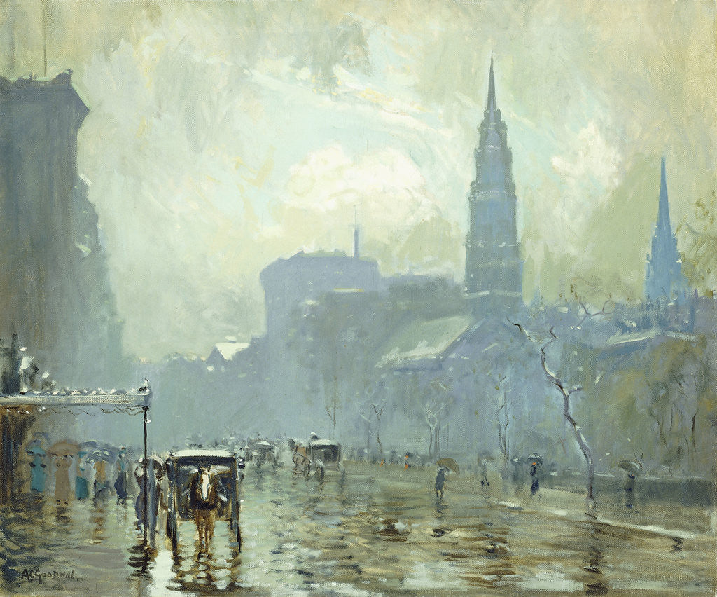 Detail of Fifth Avenue by Arthur Clifton Goodwin