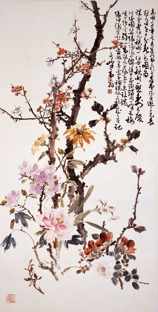 Detail of Ten Spring Flowers by Gao Qifeng