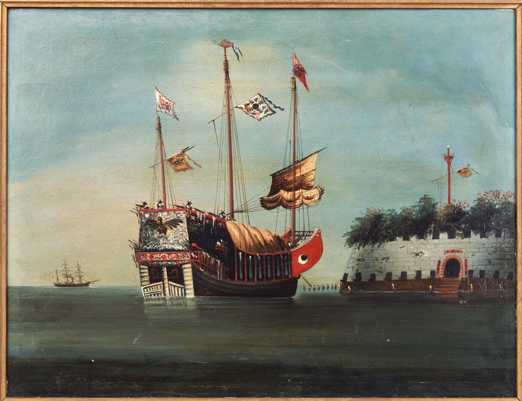 Detail of War Junks off Folly Forts in the South China Sea by Anonymous
