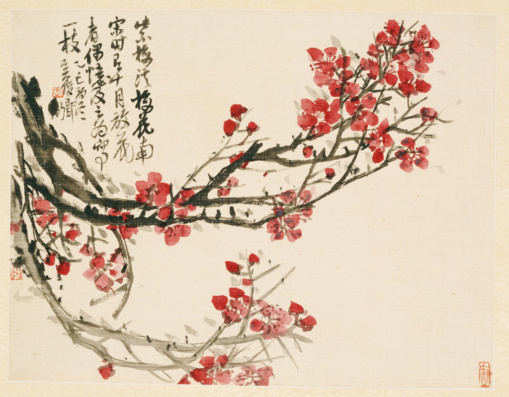 Detail of Plum Blossoms by Wu Changshuo