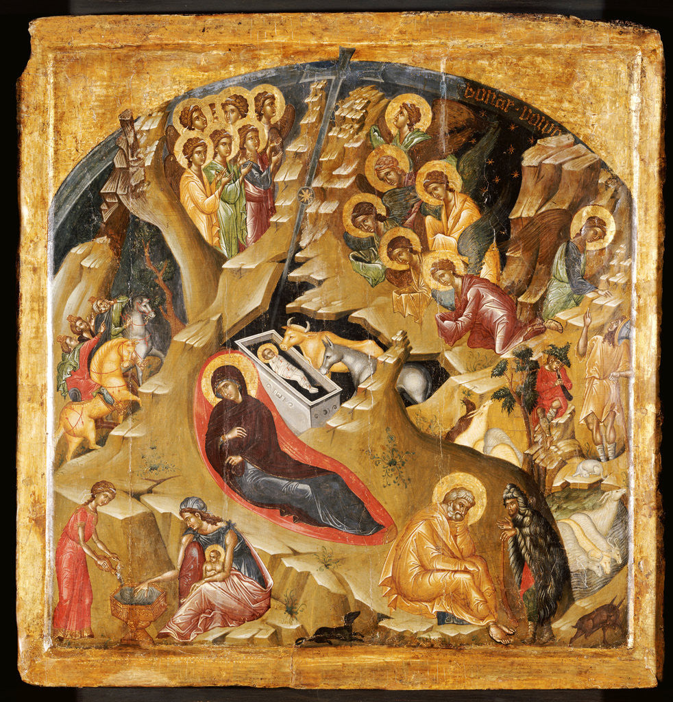 Detail of An important late Byzantine icon of the Nativity of Christ by Anonymous