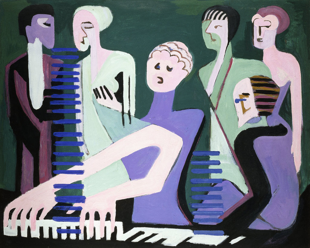 Detail of Singer on Piano (Pianist) by Ernst Ludwig Kirchner