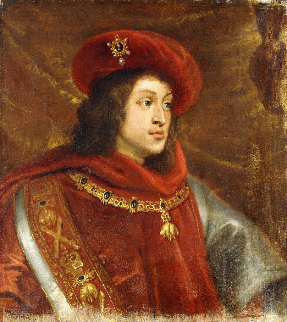 Detail of Portrait of Philip I of Spain, bust-length, wearing the Order of the Golden Fleece by Cornelis de Vos