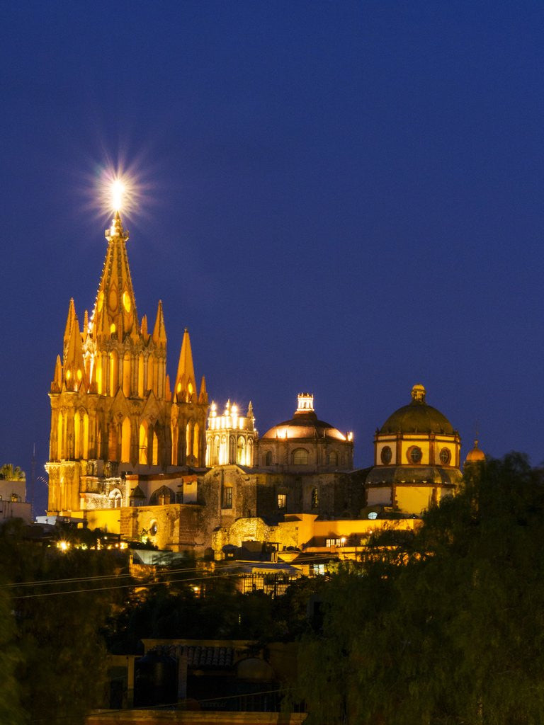 Detail of Evening Lights Parroquia Archangel Church San Miguel de Allende, Mexico by Anonymous