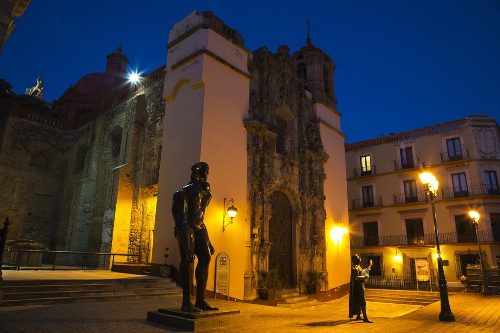 Detail of Night Lighting of the city of Guanajuato and the Statues of the main Jardin by Anonymous