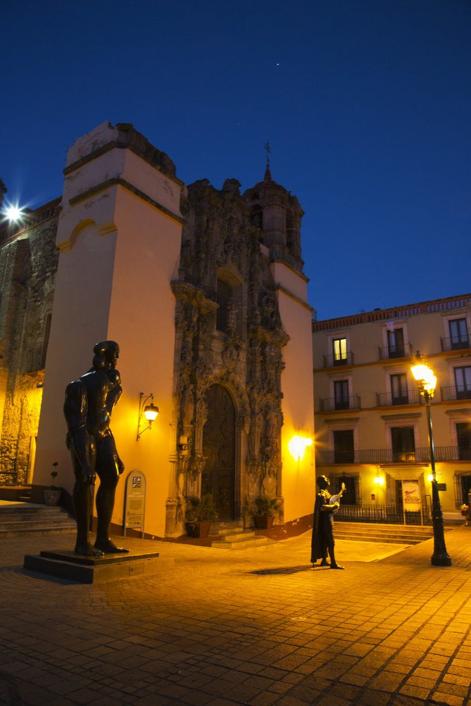 Detail of Night Lighting of the city of Guanajuato and the Statues of the main Jardin by Anonymous