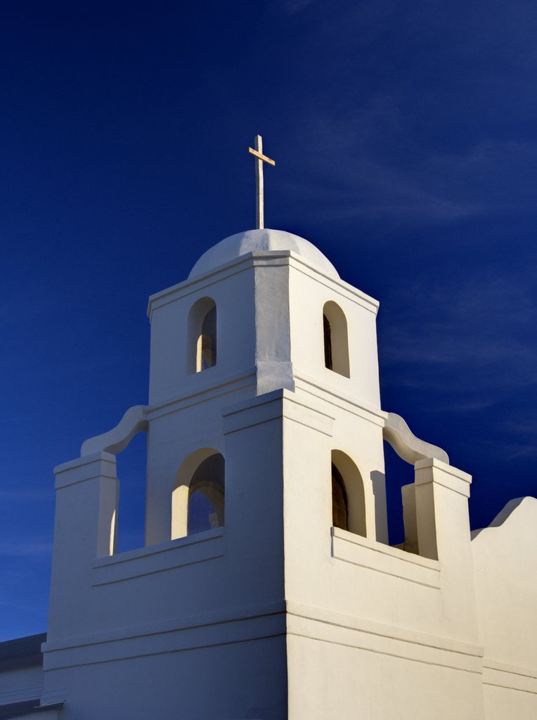 Detail of Old Mission Church - Our Lady of Perpetual Help With Blue Sky by Anonymous