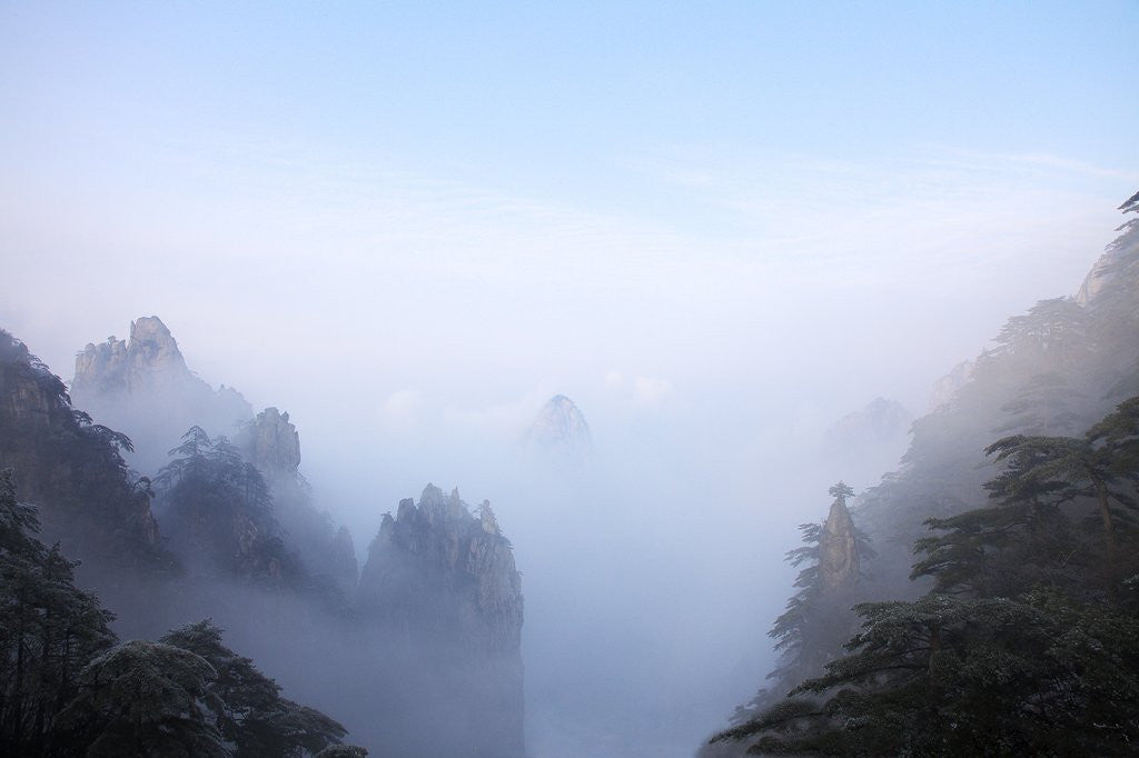 Detail of Evening Light on The Yellow Mountains by Anonymous