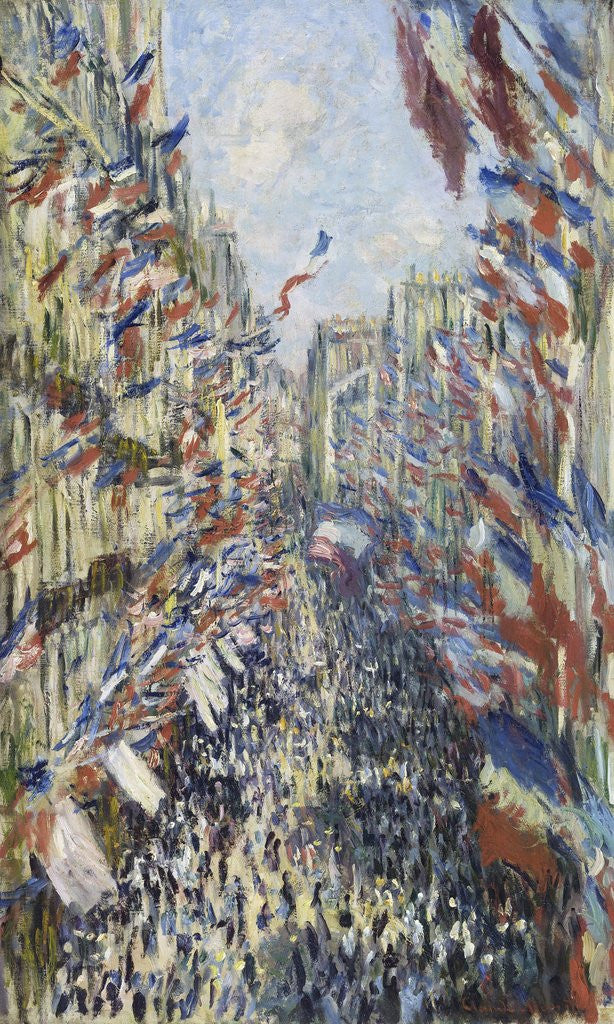 Detail of The Rue Montorgueil in Paris, Celebration of June 30, 1878 by Claude Monet