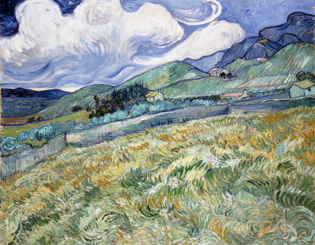 Detail of Landscape from Saint-Rémy by Vincent Van Gogh