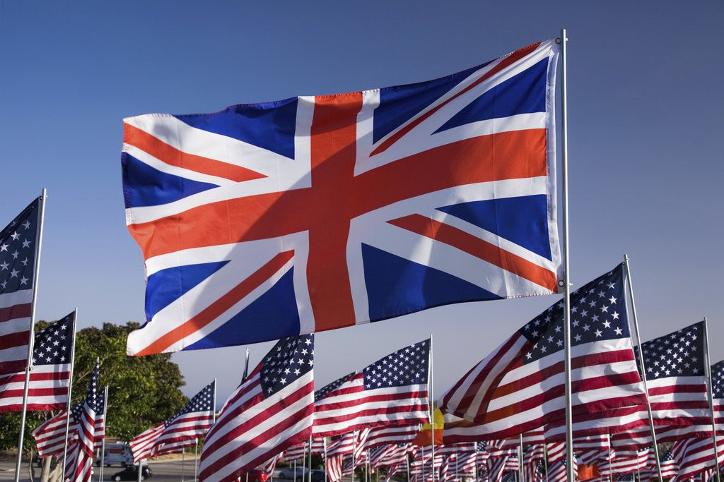 Detail of US and Union Jack Flag by Anonymous