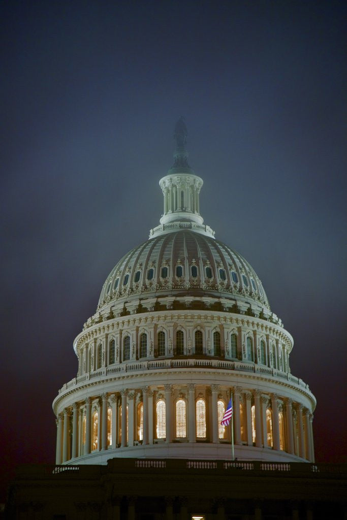 Detail of US Capitol in Fog by Anonymous