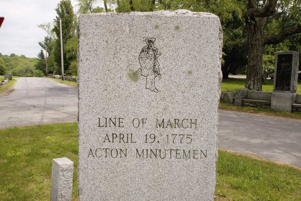 Detail of Minutemen begin the Revolutionary War on April 19, 1775 by Anonymous