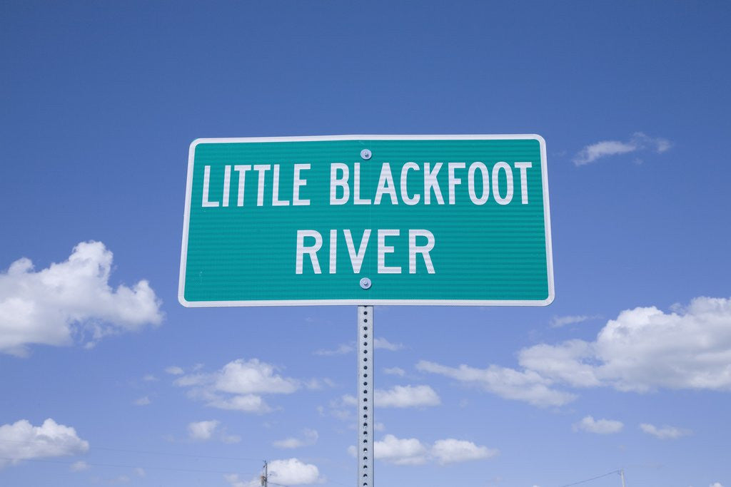 Detail of Little Blackfoot River Road Sign by Anonymous