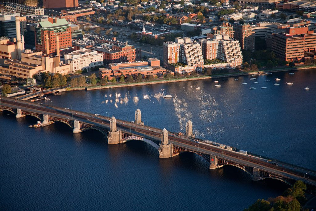 Detail of Sunrise Aerials of Boston, Cambridge and Charles River in New England by Anonymous