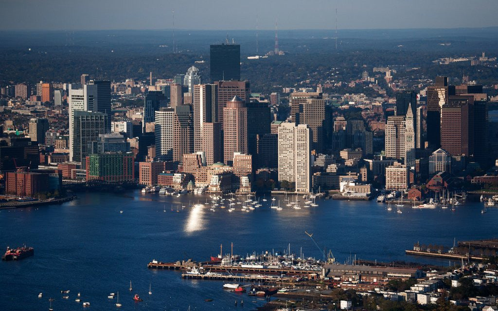 Detail of Sunrise Aerials of Boston Skyline and New England by Anonymous