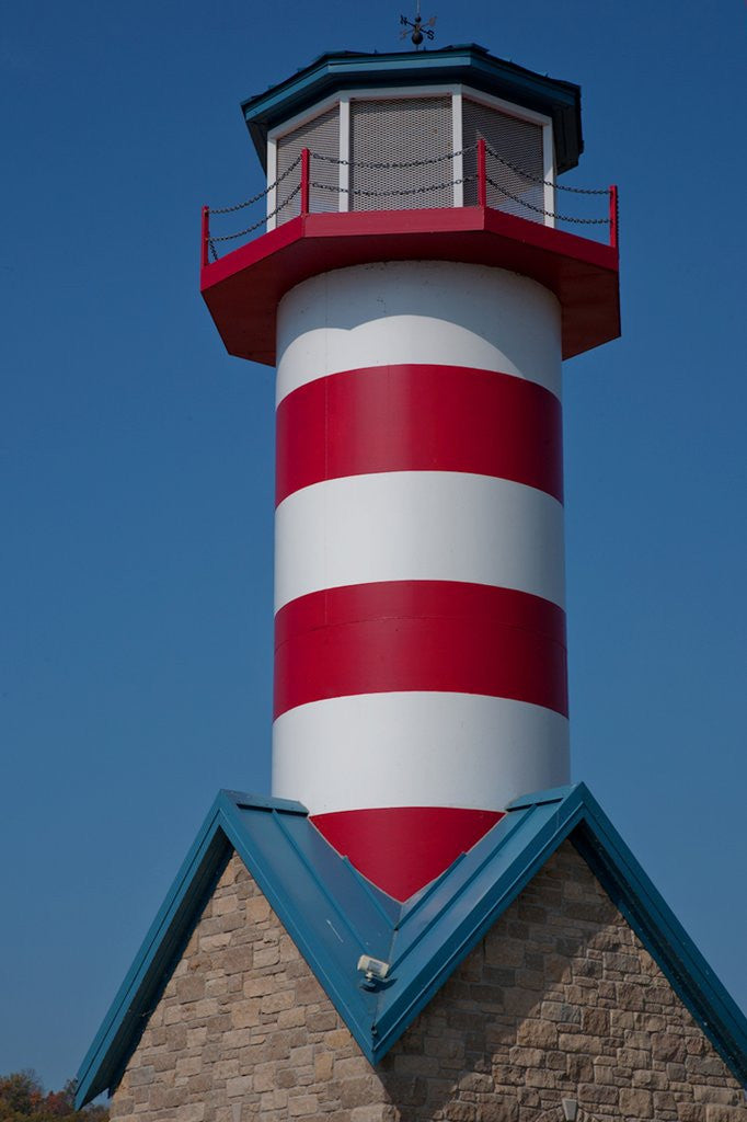 Detail of Grafton Illinois red and white striped lighthouse by Anonymous