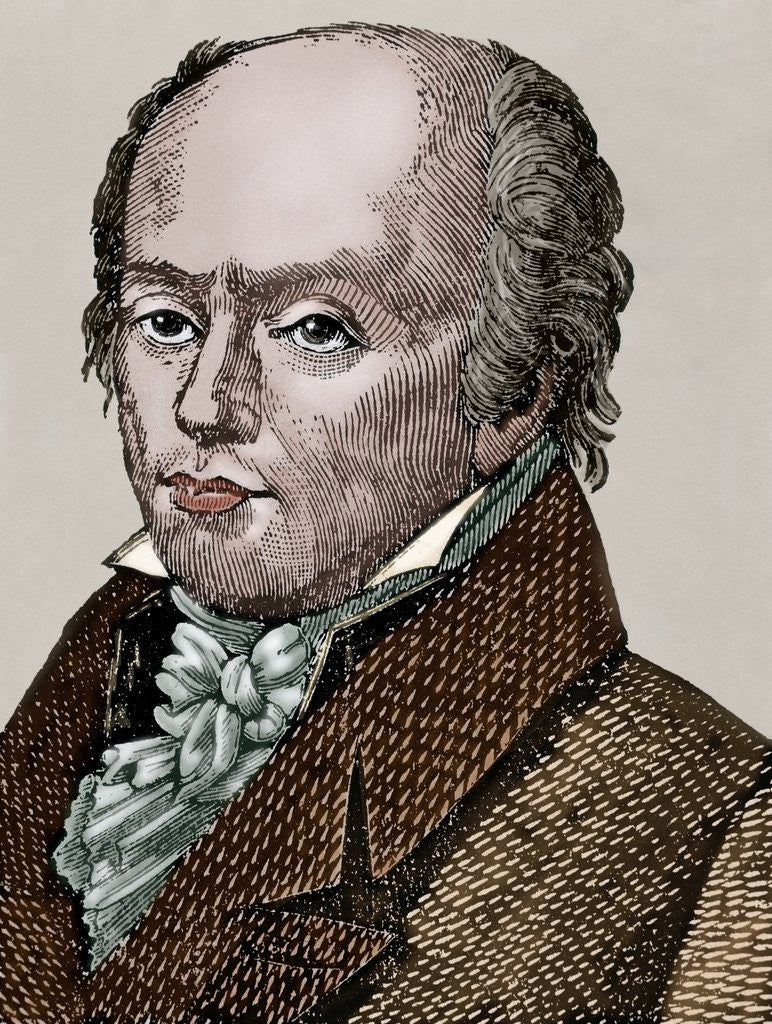 Detail of Franz Joseph Gall (1758 -1828). Neuroanatomist and physiologist. Engraving. by Anonymous