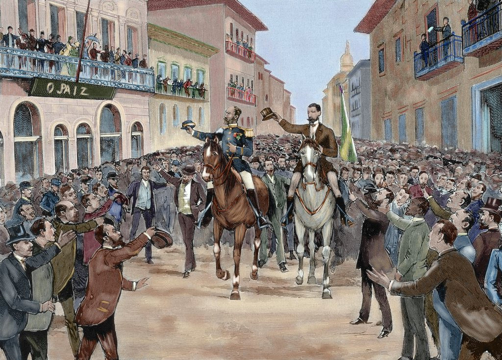 Detail of Proclamation of the Republic of Brazil. General Fonseca and the Bacayuva minister, 1889. by Anonymous